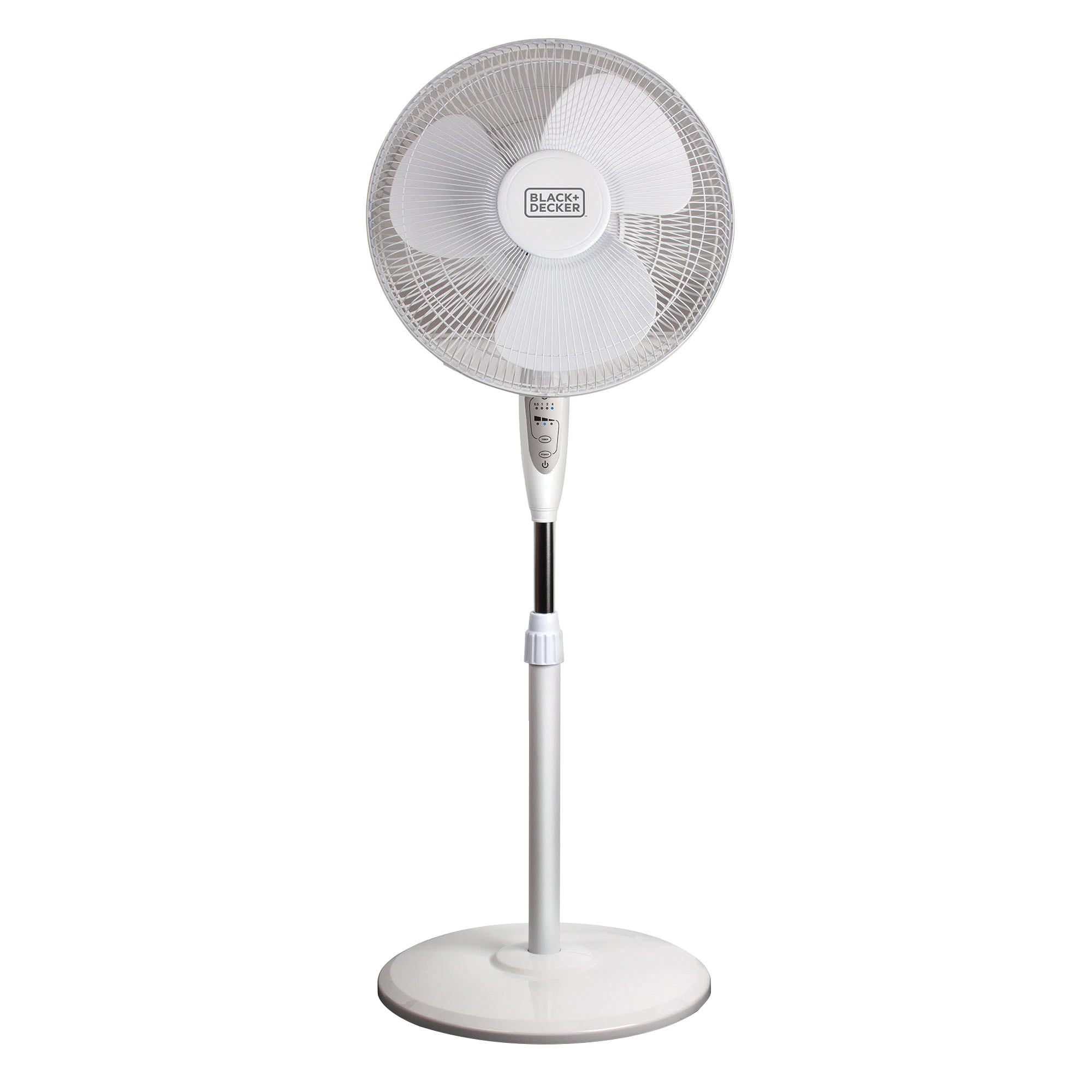 Black & Decker Oscillating Stand Fan — 16in., 3-Speed, Adjustable Height and Tilt, Remote Control, Model# WACDBFSR16W